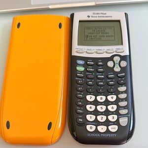 Texas Instruments TI 84 Plus Graphing Calculator Black Orange